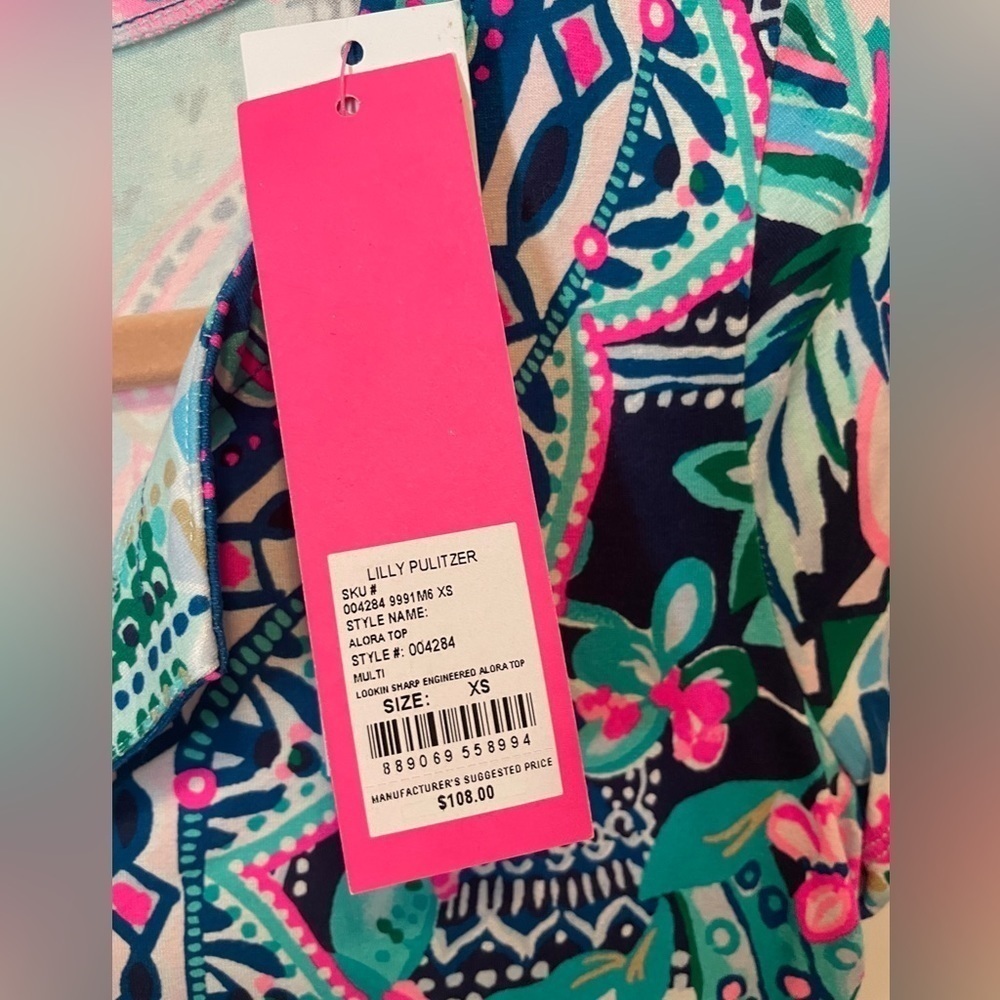 NWT Lilly Pulitzer Short sleeve. X-Small Alora Top - Picture 4 of 4